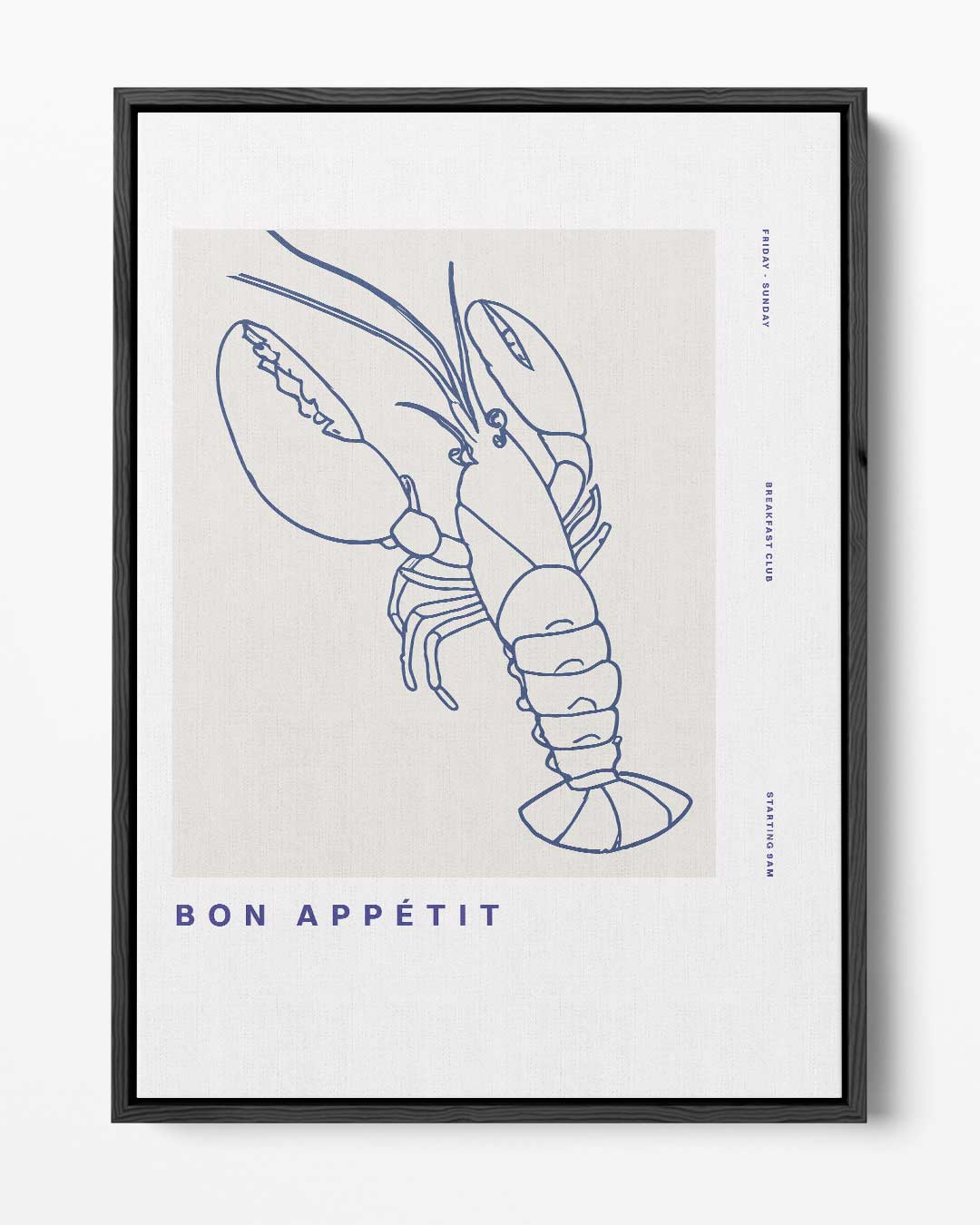 Bon Appétit Kreeftkunst – portret kunstwerk als wanddecoratie