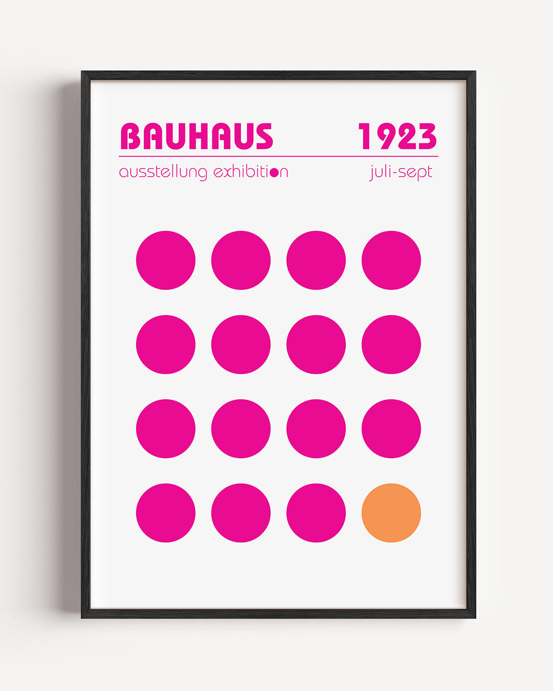 Cirkelpatroon contrast – staande Bauhaus poster als wanddecoratie