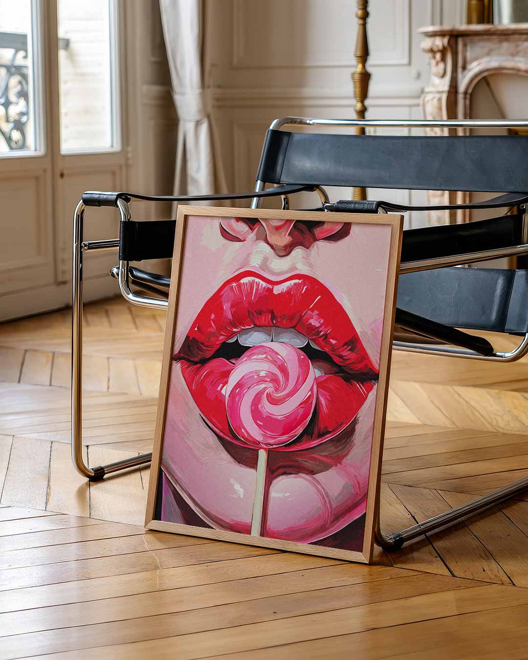 Pop Art Lippen met Lolly – zomer portret poster, afbeelding 7