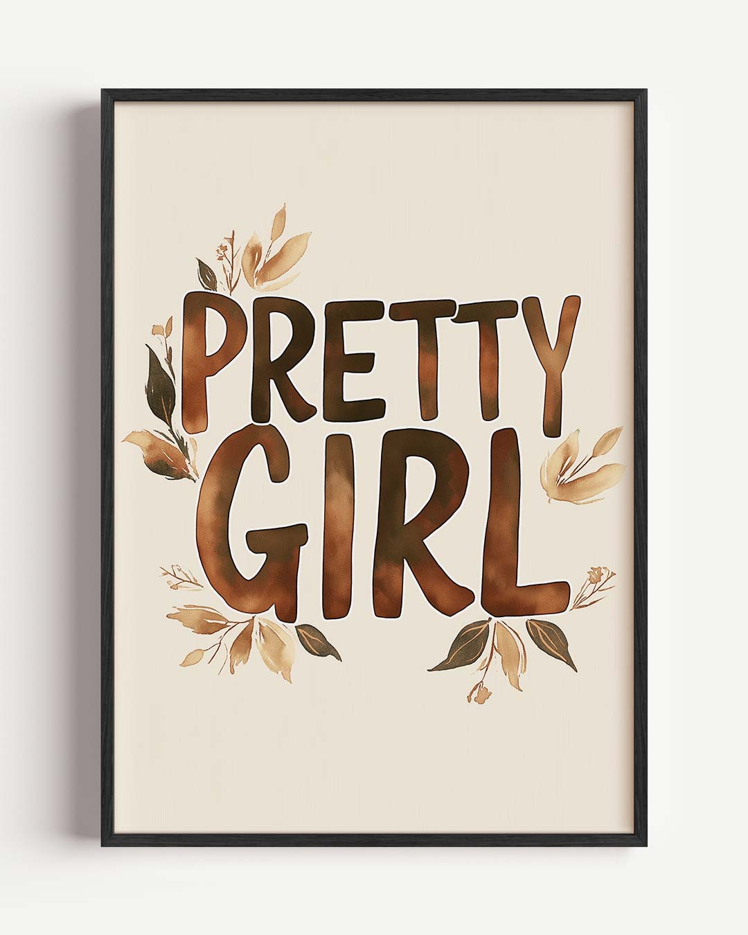 Pretty Girl Bloemenposter – kids portret poster als wanddecoratie