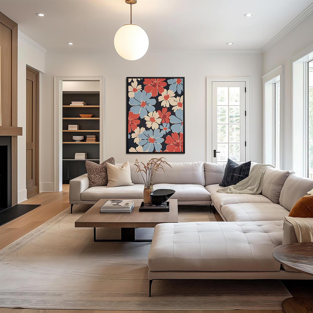 Bloemrijke compositie – decoratief kunstwerk voor aan de muur