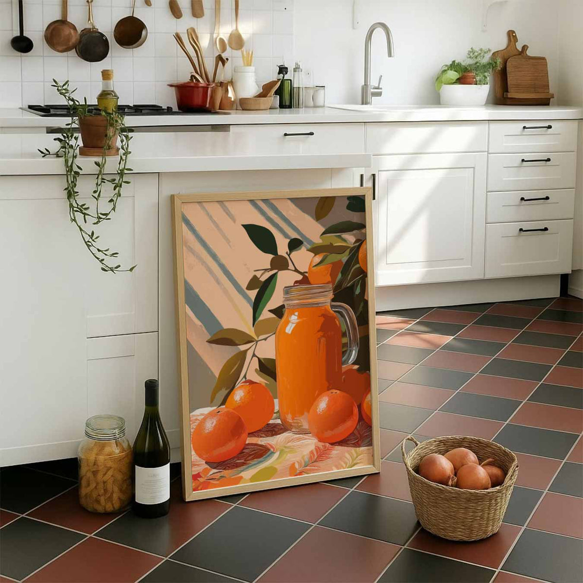 Mandarijn Droom – staande muurposter voor keuken of eethoek