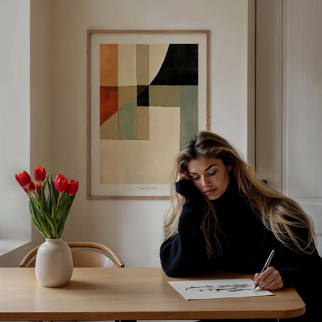 Abstracte Geometrische Kunstposter – staande muurposter met abstracte vormen
