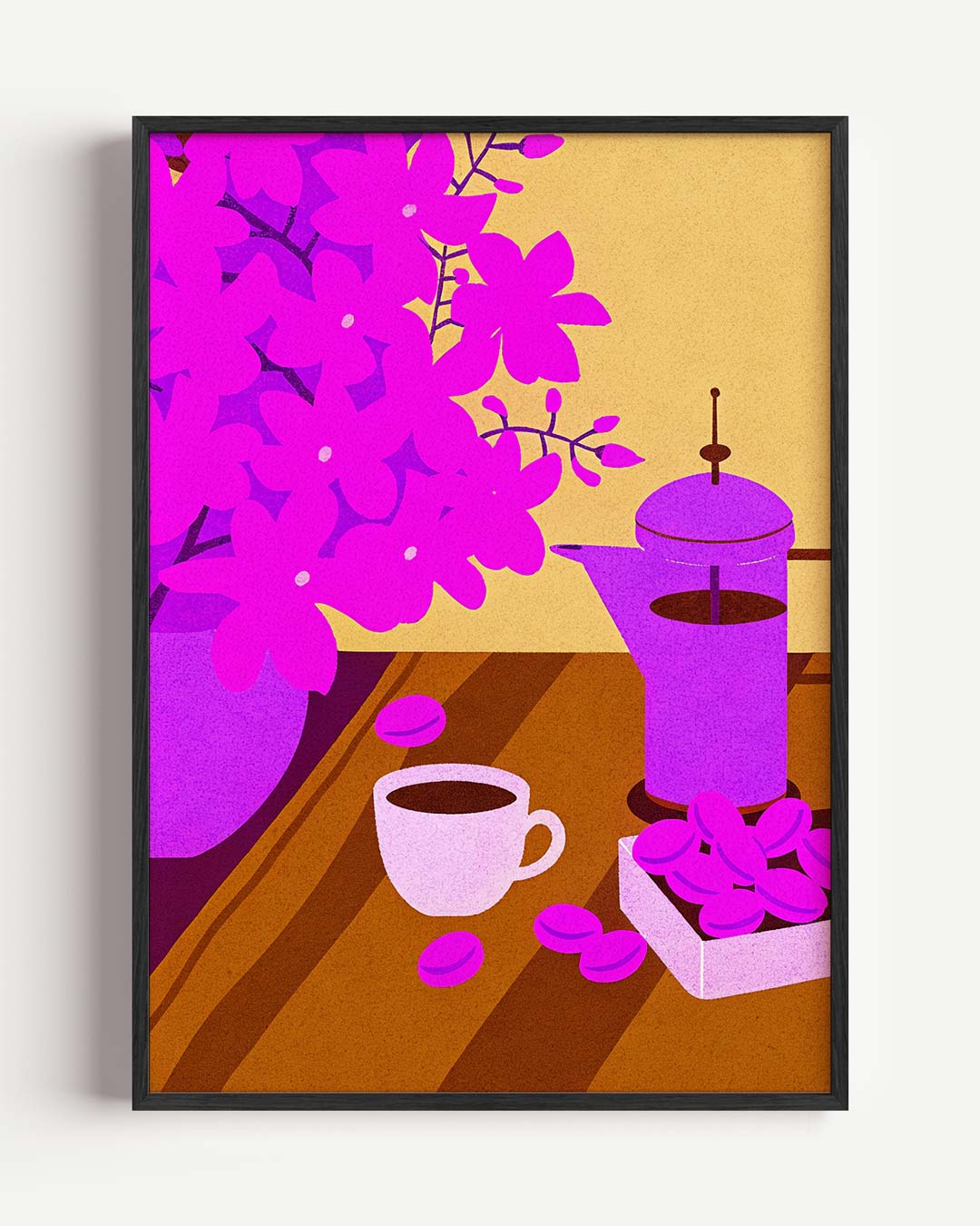 Kleurrijke Koffie Verrukking – keuken portret poster als wanddecoratie
