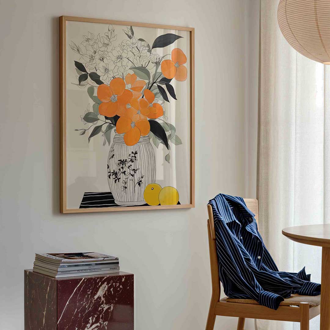 Bloemen in vaas – bloemen poster in staand formaat