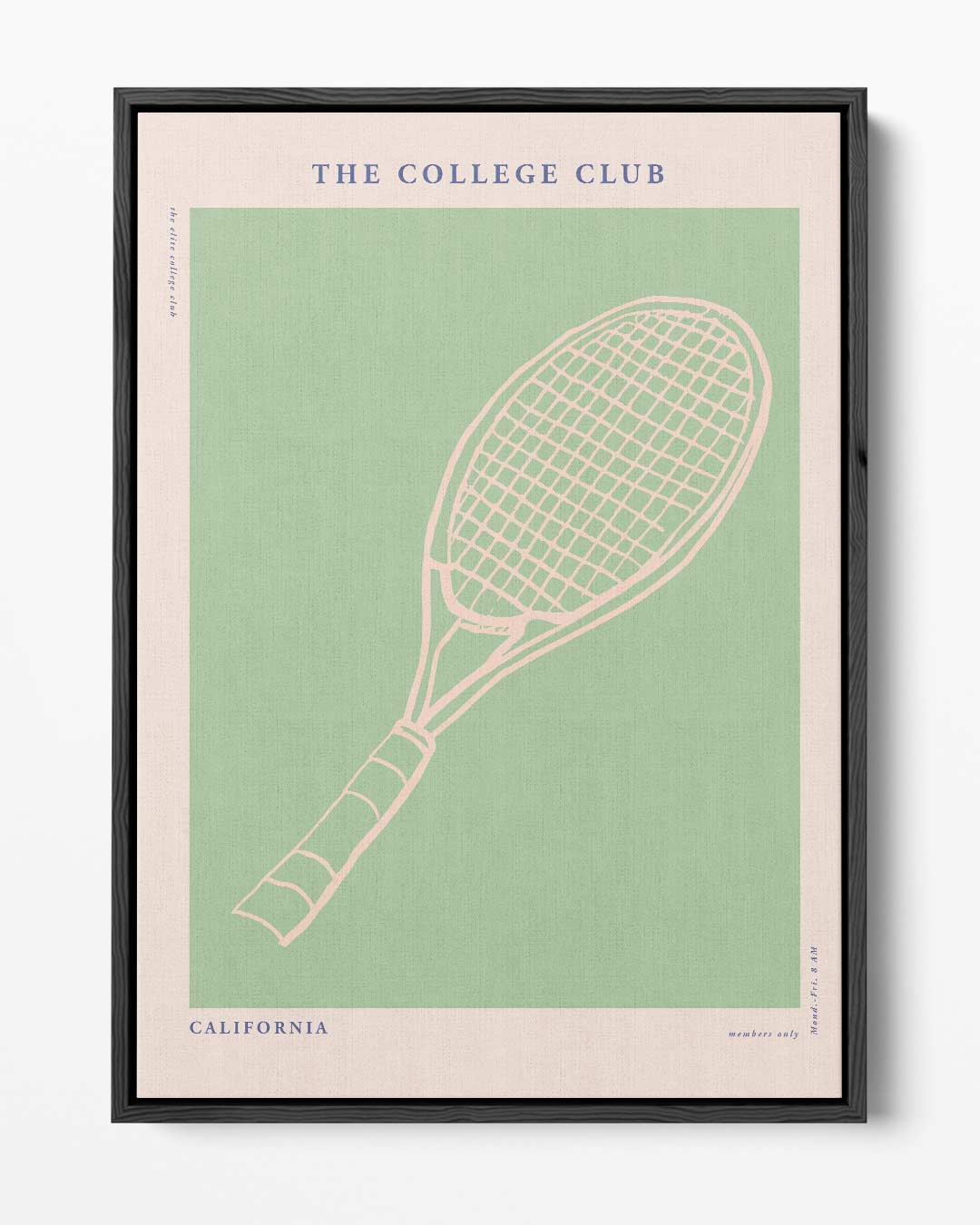 Tennis Club Poster – portret kunstwerk als wanddecoratie