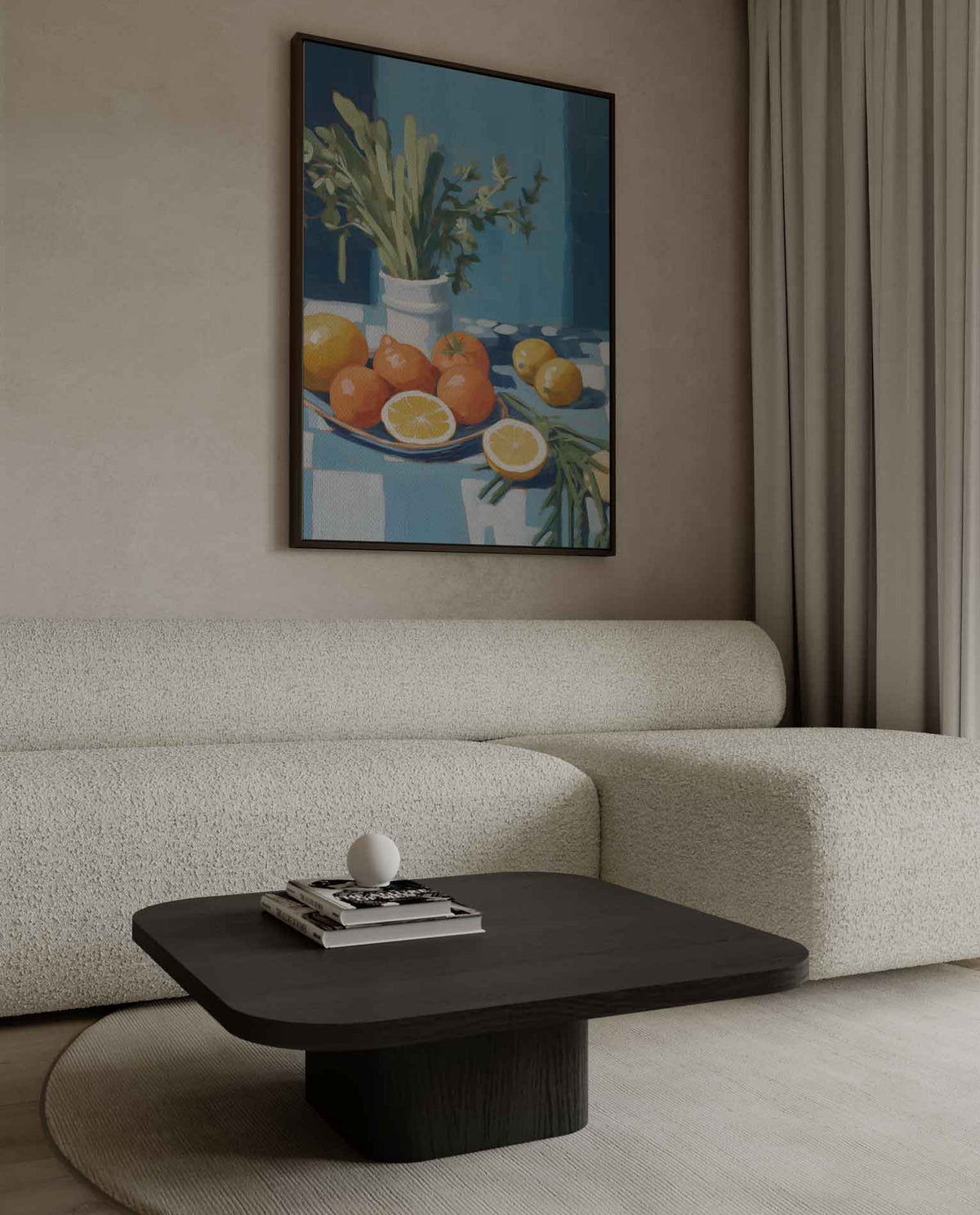 Frisse Citrussymfonie – canvas wanddecoratie in portret formaat
