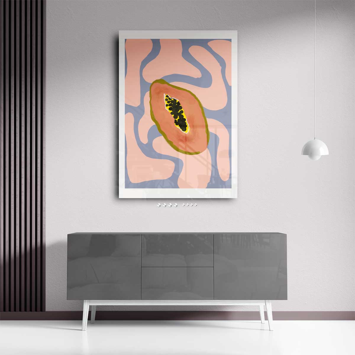 Kleurrijke Papaya Droom – staand kunstwerk voor modern interieur