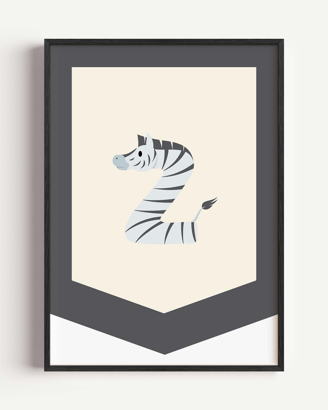 Speelse Zebra Alfabet – kids portret poster als wanddecoratie