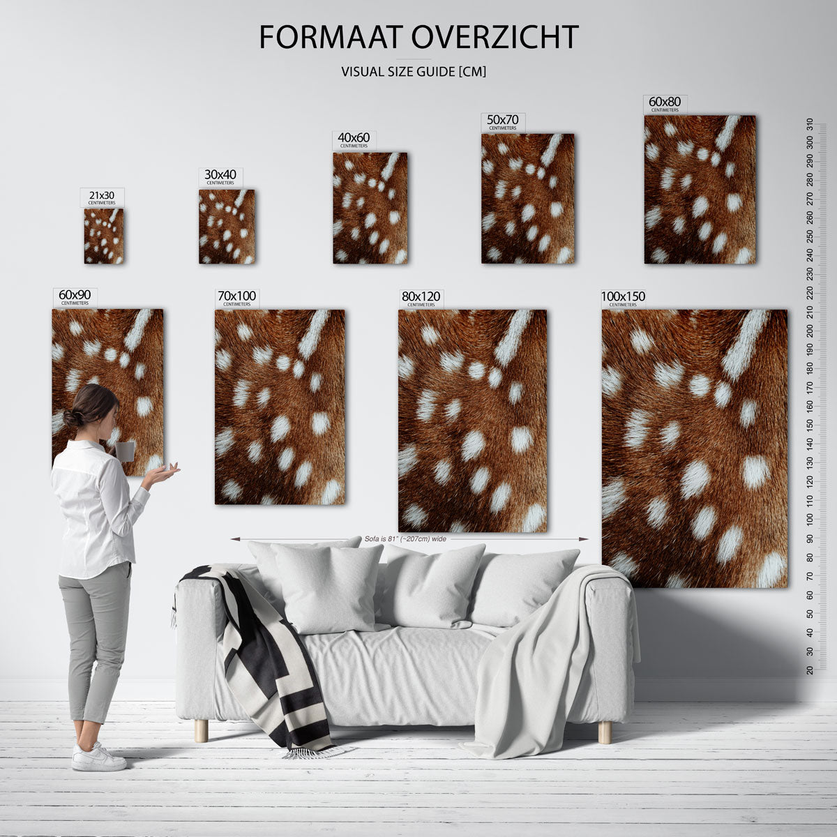 Gevlekte vacht – staande muurposter met safari thema