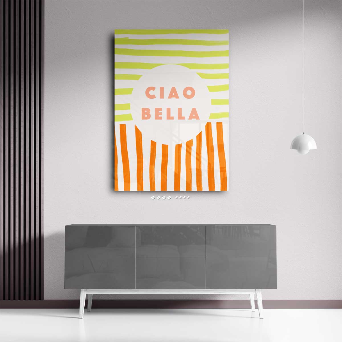 Ciao Bella – plexiglas wanddecoratie in portret formaat