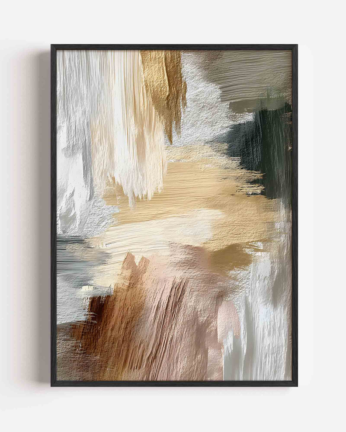 Abstracte penseelstreken – abstracte textuur portret poster als wanddecoratie