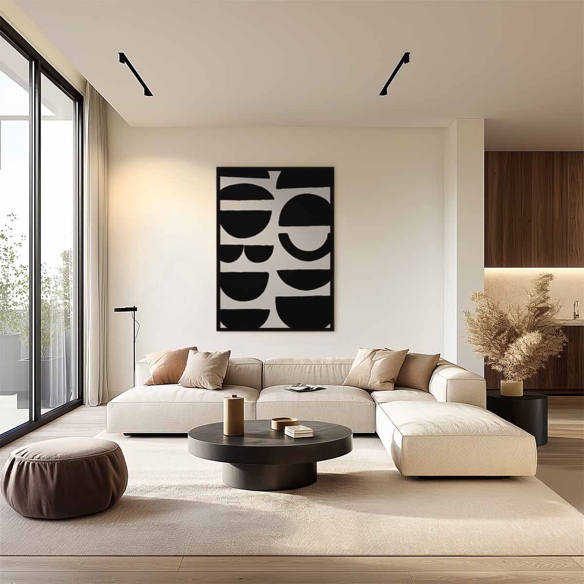 Geometrische Schaduwpatronen – plexiglas wanddecoratie in portret formaat