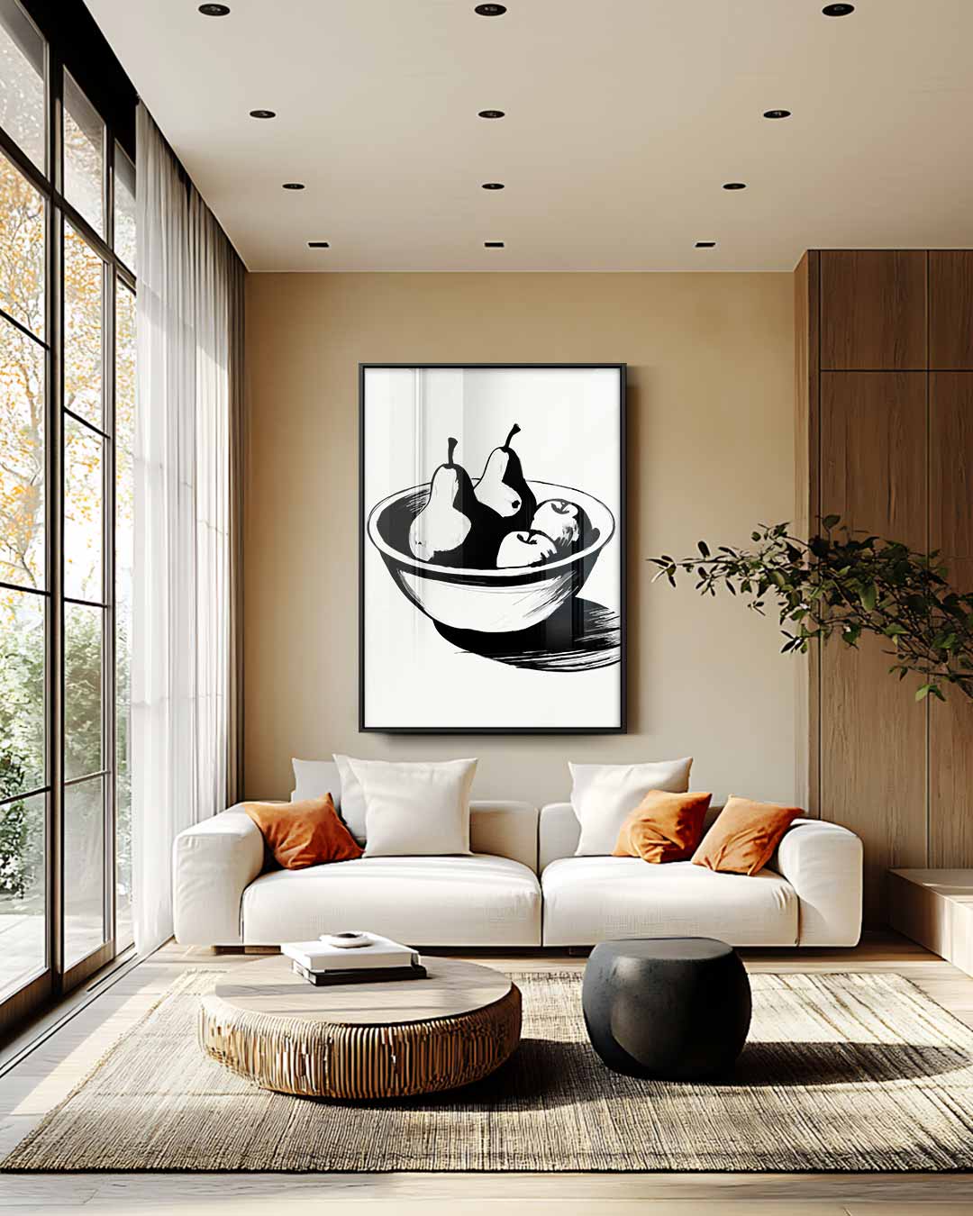 Tijdloze Fruitschaal – plexiglas wanddecoratie in portret formaat