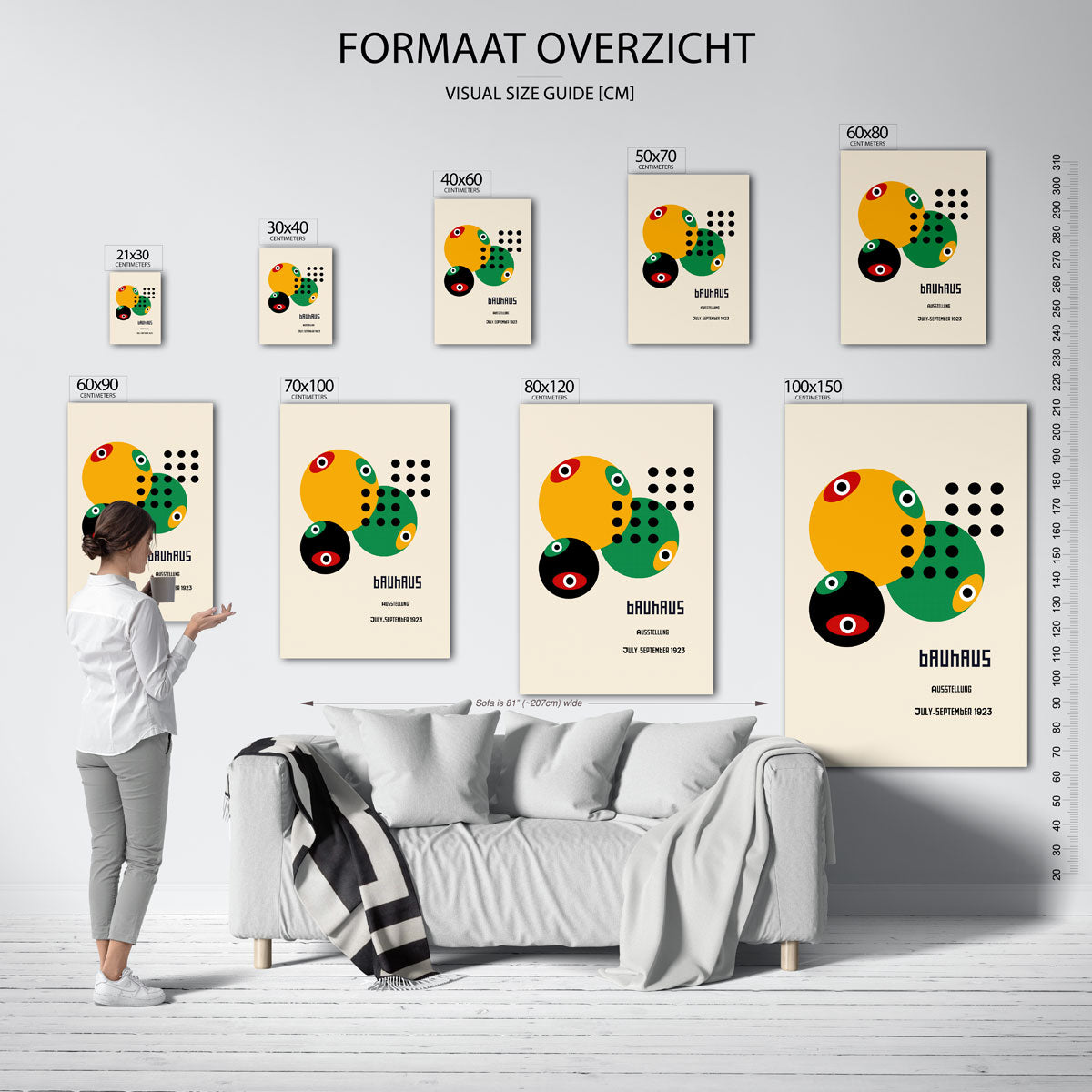 Cirkelvormen en patronen – geometrische poster in Bauhaus-stijl van WallArtistic