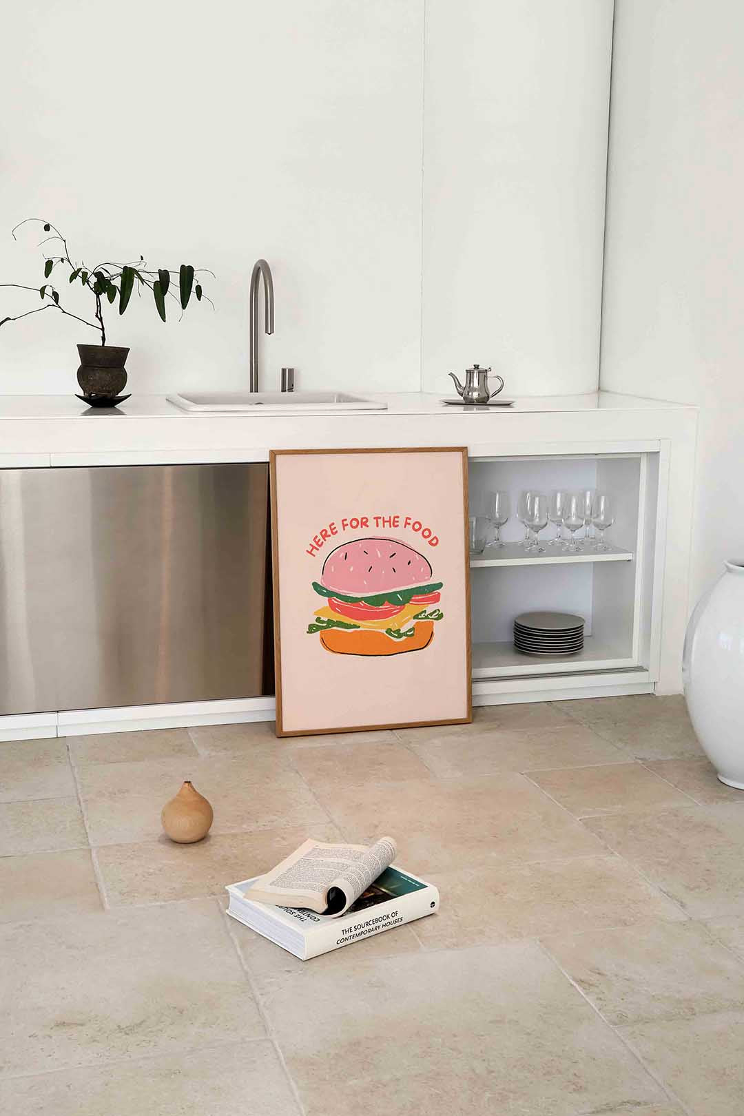 Burger illustratie – culinaire wandkunst als portret poster