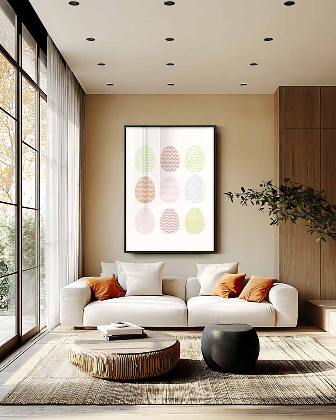 Vrolijke Paasei Print – plexiglas wanddecoratie in portret formaat