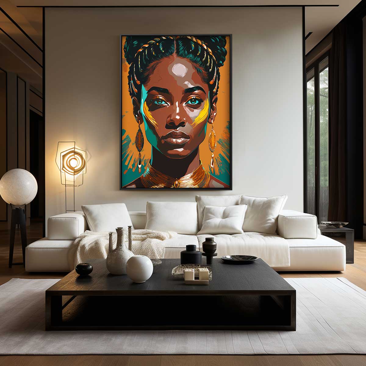 Krachtige Blik Portret – staand kunstwerk voor modern interieur