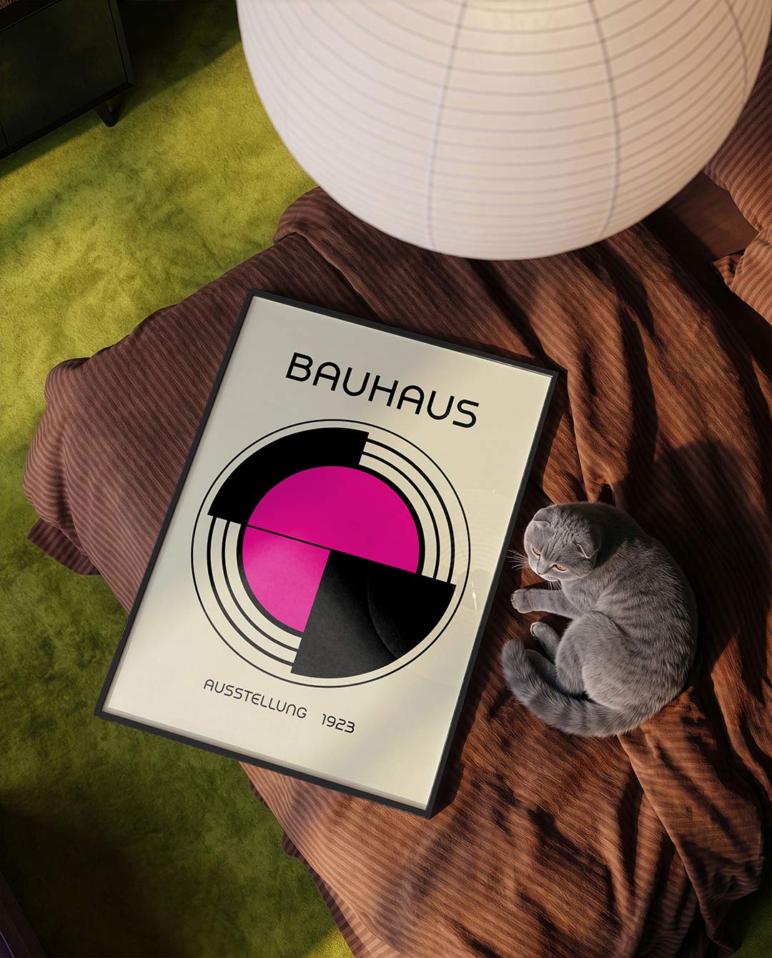 Cirkelvormen en lijnen – moderne Bauhaus wandkunst als poster