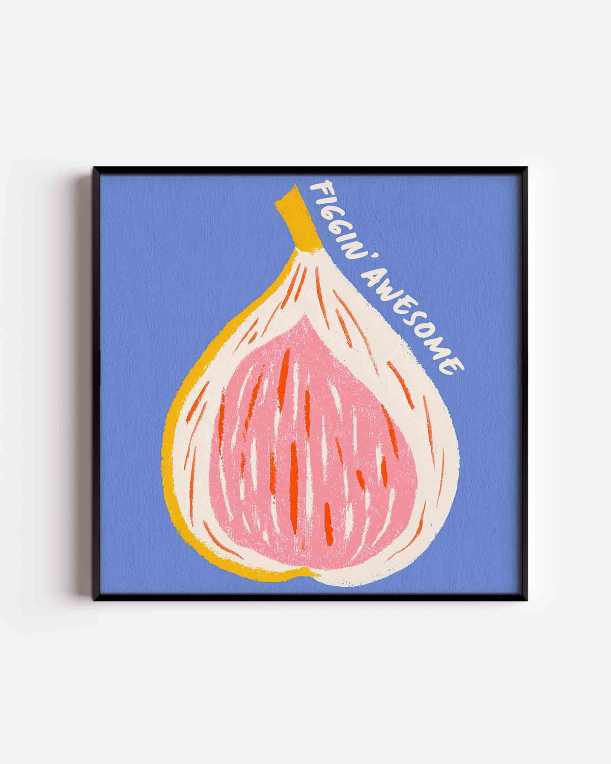 Vijg met tekst – vierkante poster met kleur en vormen als wanddecoratie