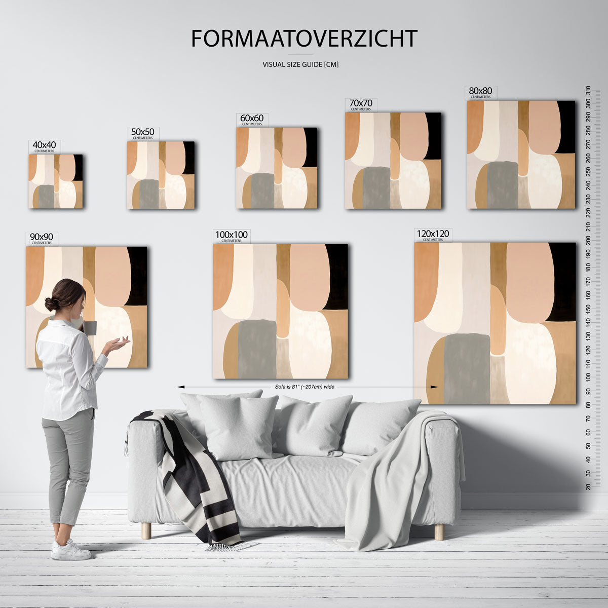 Abstracte vormen – vierkante muurposter met abstracte vormen