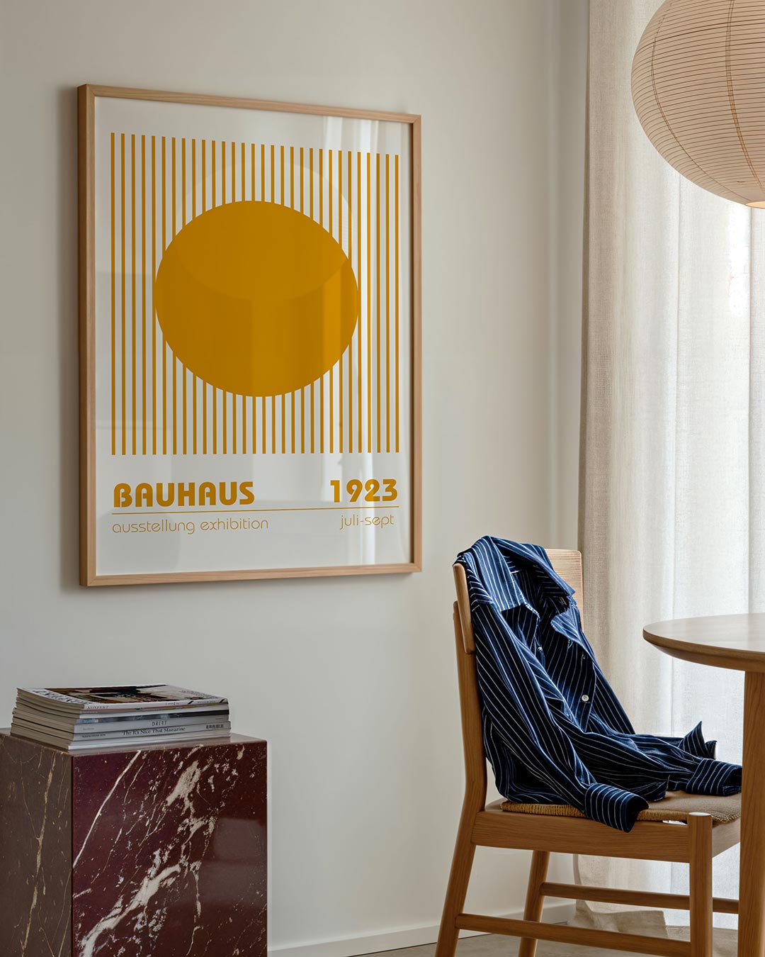 Cirkel en lijnen – geometrische poster in Bauhaus-stijl van WallArtistic