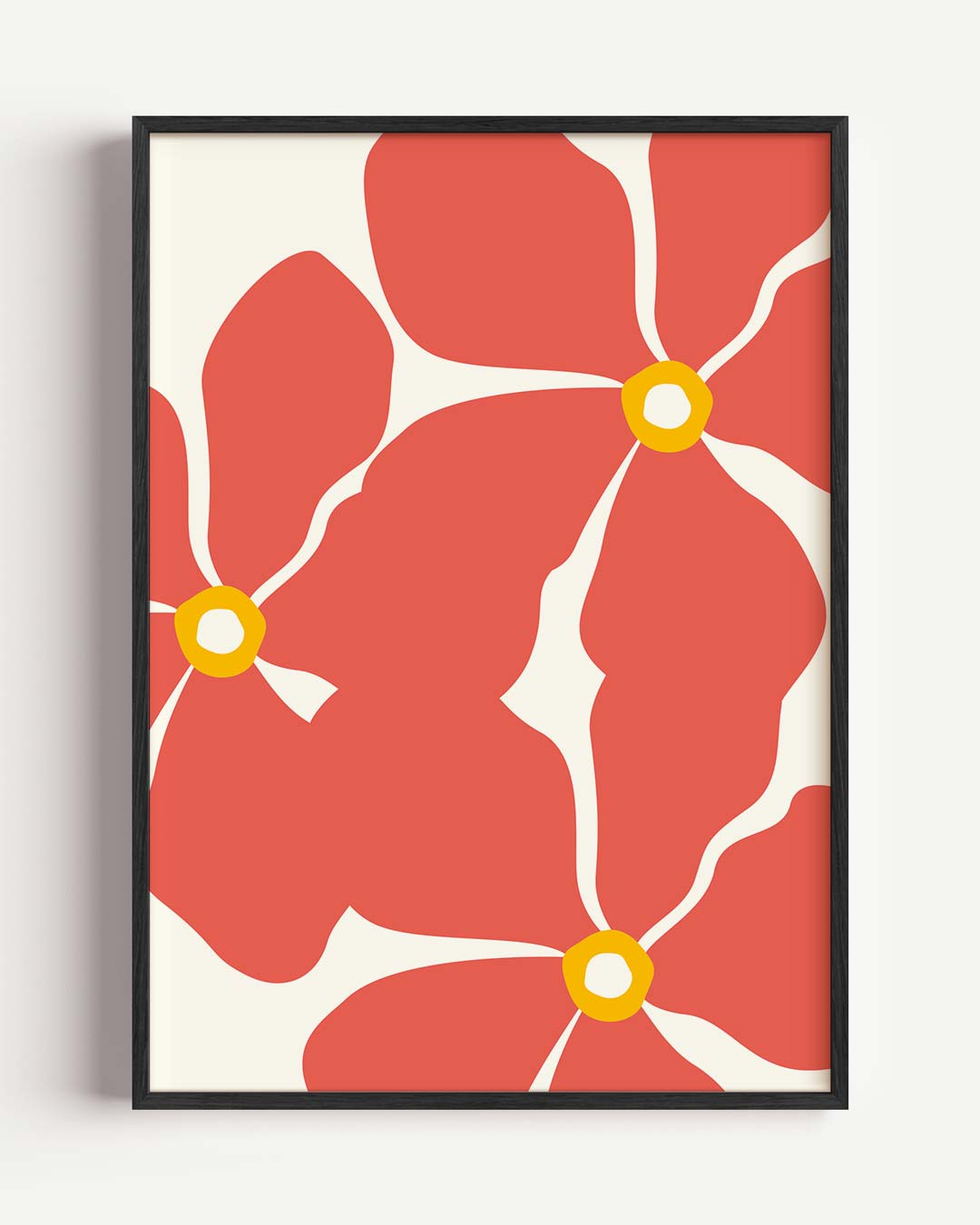 Bloemenpracht in Koraal – bloemen portret poster als wanddecoratie