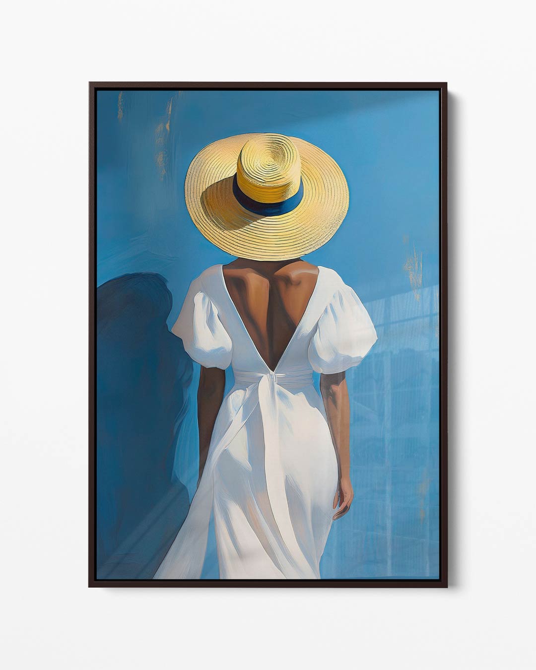 Vrouw in Zomerhoed – portret kunstwerk als wanddecoratie
