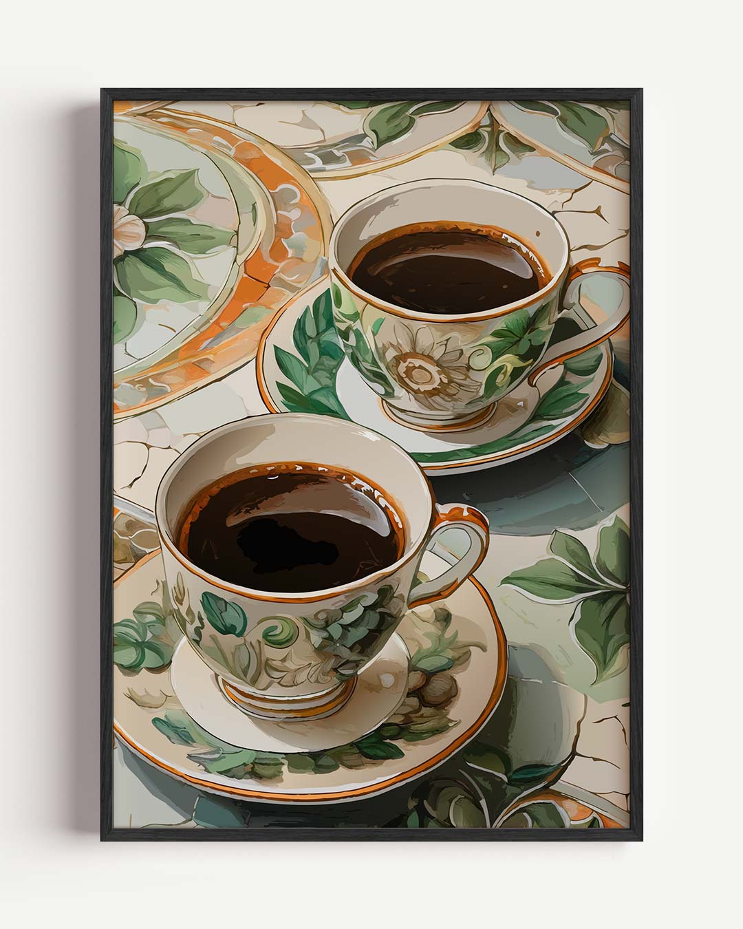 Stijlvolle Koffiepauze – keuken portret poster als wanddecoratie