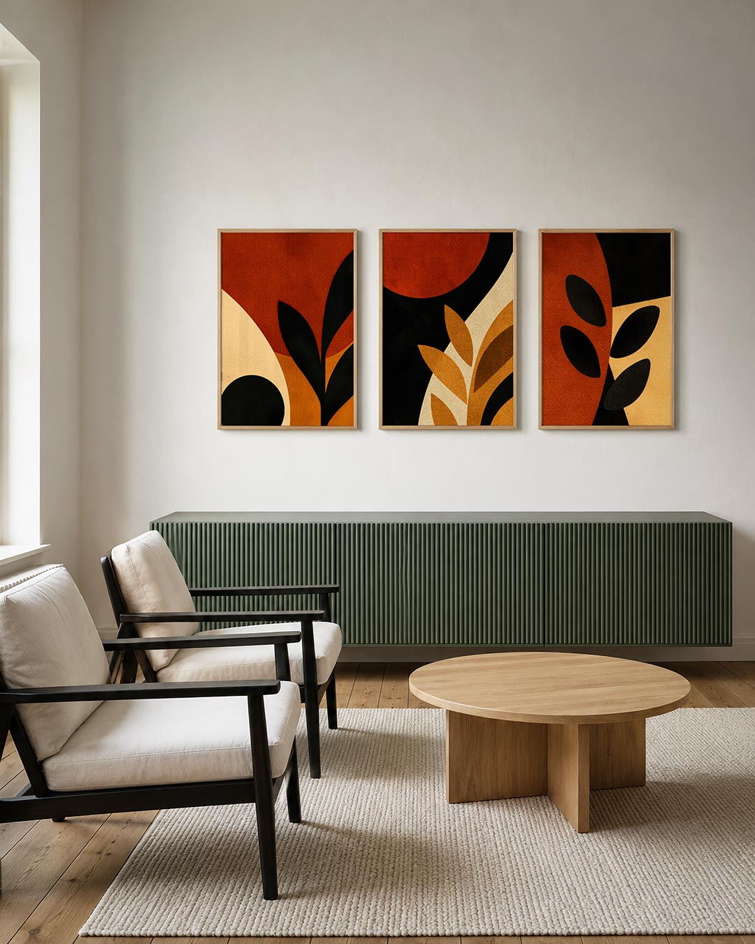 Vormen en vlakken posterset – derde productweergave – deze posterset in drie delen toont een speelse mix van