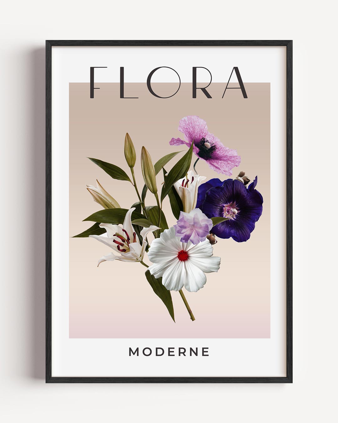 Moderne Flora Bloemenposter – typografie portret poster als wanddecoratie