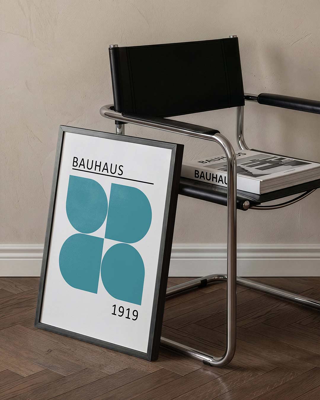 Vorm en kleur – staande Bauhaus poster voor aan de muur