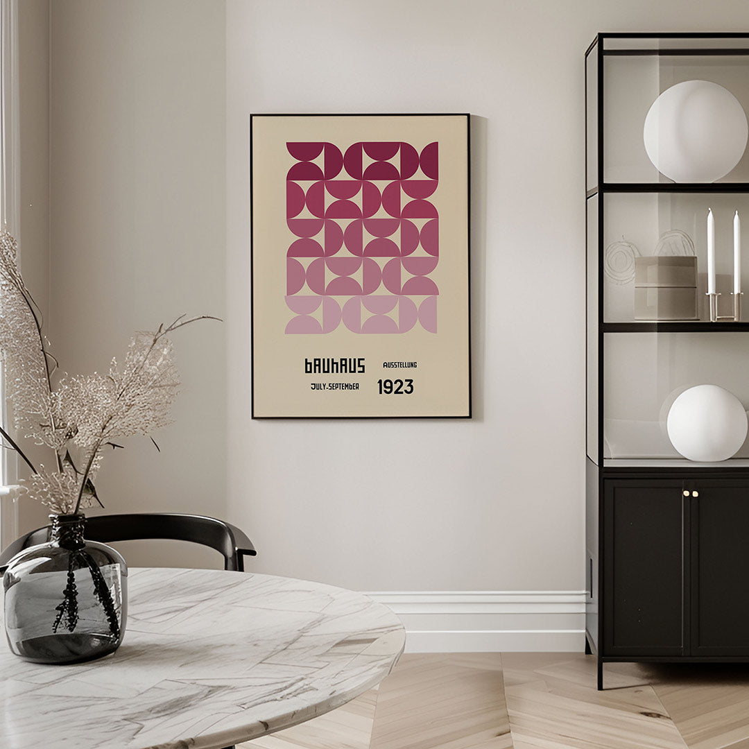 Vormritme en kleur – geometrische Bauhaus poster in staand formaat