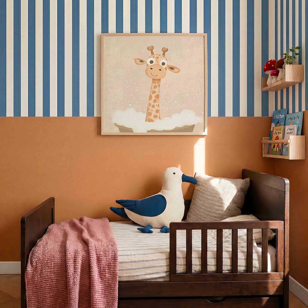 Schattige giraffe – kids poster in vierkant formaat