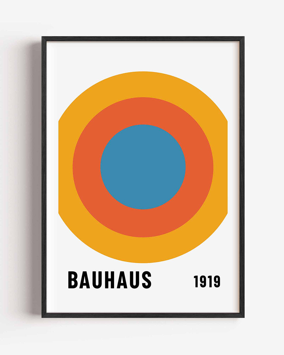 Cirkelvormen en kleur – staande Bauhaus poster als wanddecoratie