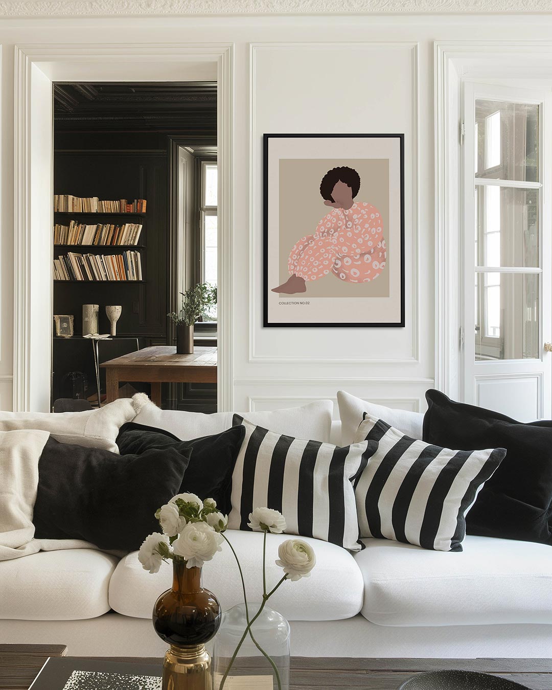 Gestileerde figuren – decoratief kunstwerk voor aan de muur