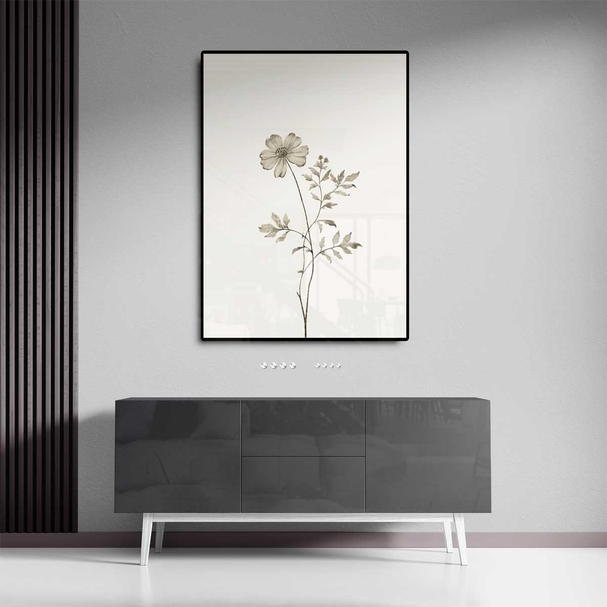 Delicate Bloemenstudie – staand kunstwerk voor modern interieur