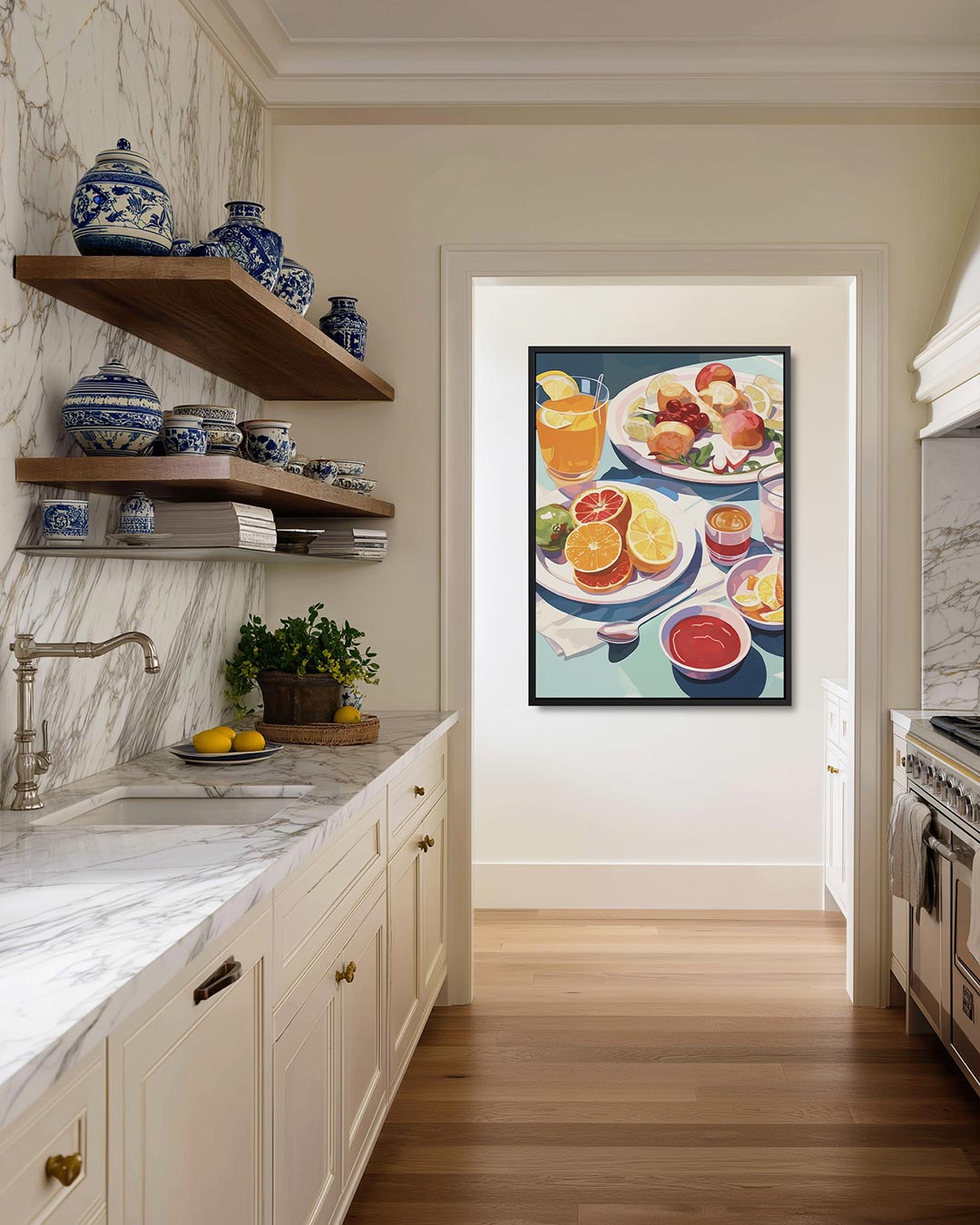 Fruitige tafelscène – staand wanddecoratie kunstwerk