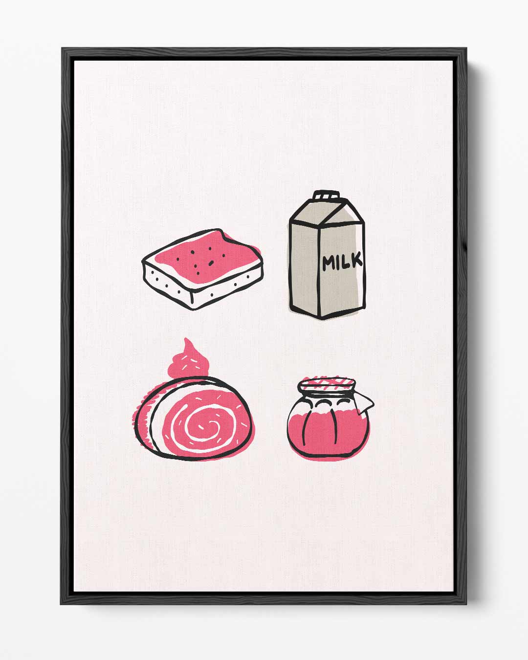 Speelse Keukentafel Illustraties – portret kunstwerk als wanddecoratie