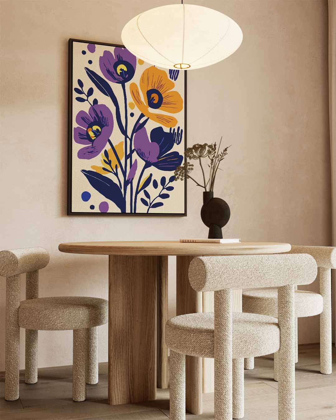 Bloemen Symphony – staande wandkunst voor woonkamer of interieur