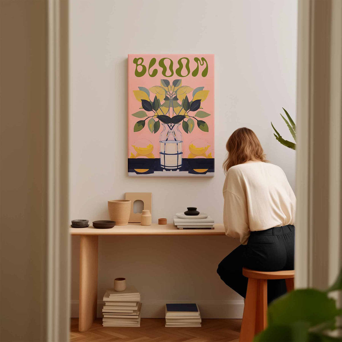 Bloemrijke Reflectie – plexiglas kunstwerk als wanddecoratie