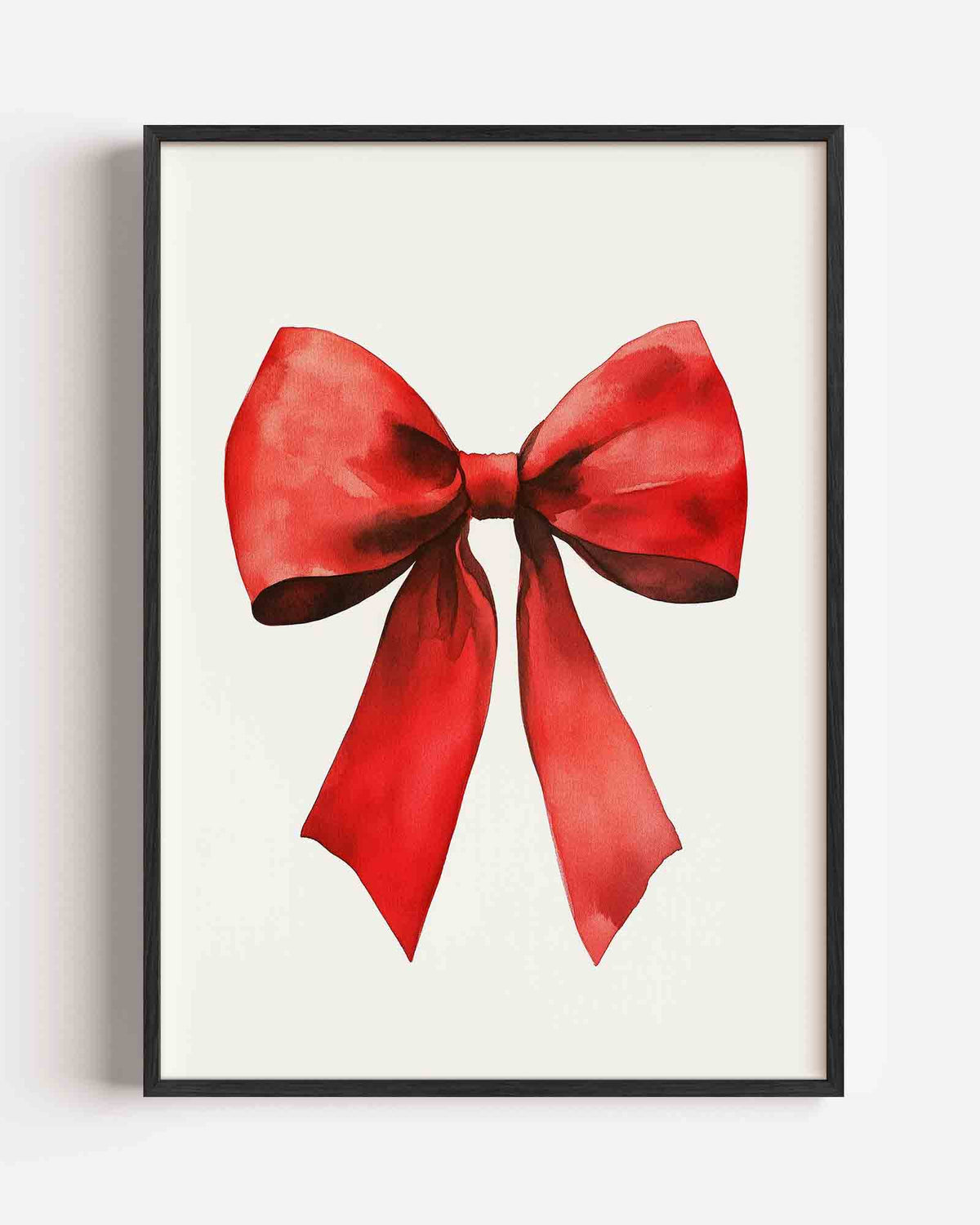 Rode strik – kerst portret poster als wanddecoratie