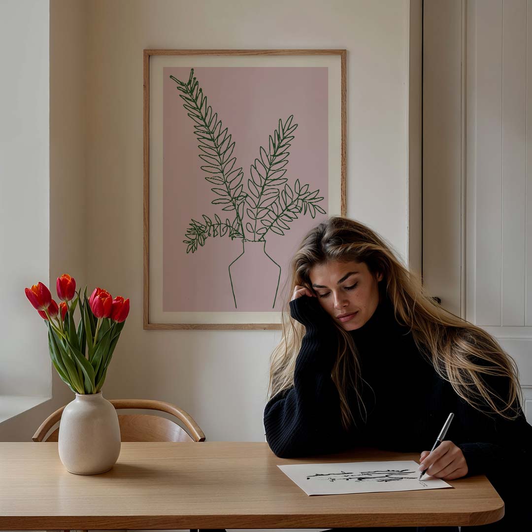 Botanische Lijntekening – culinaire wandkunst als portret poster
