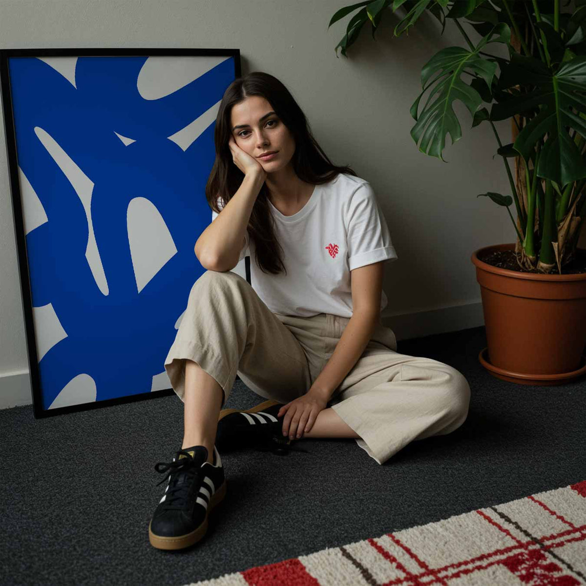Abstracte Blauwe Vibes – abstracte wandkunst als portret poster