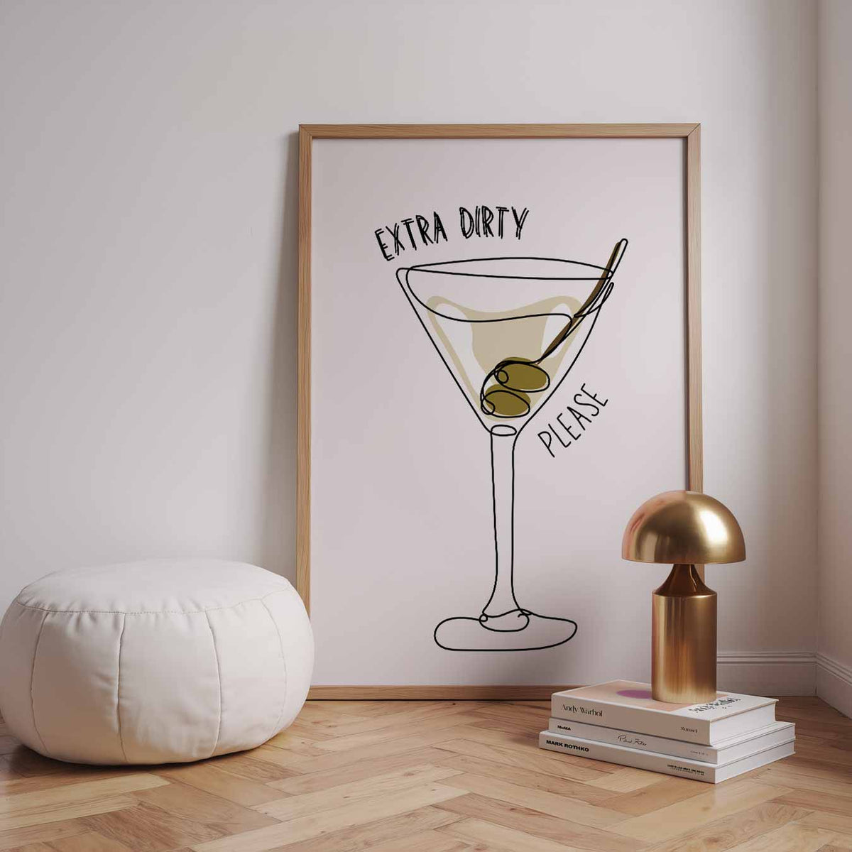 Extra Dirty Martini – zomerse poster in staand formaat