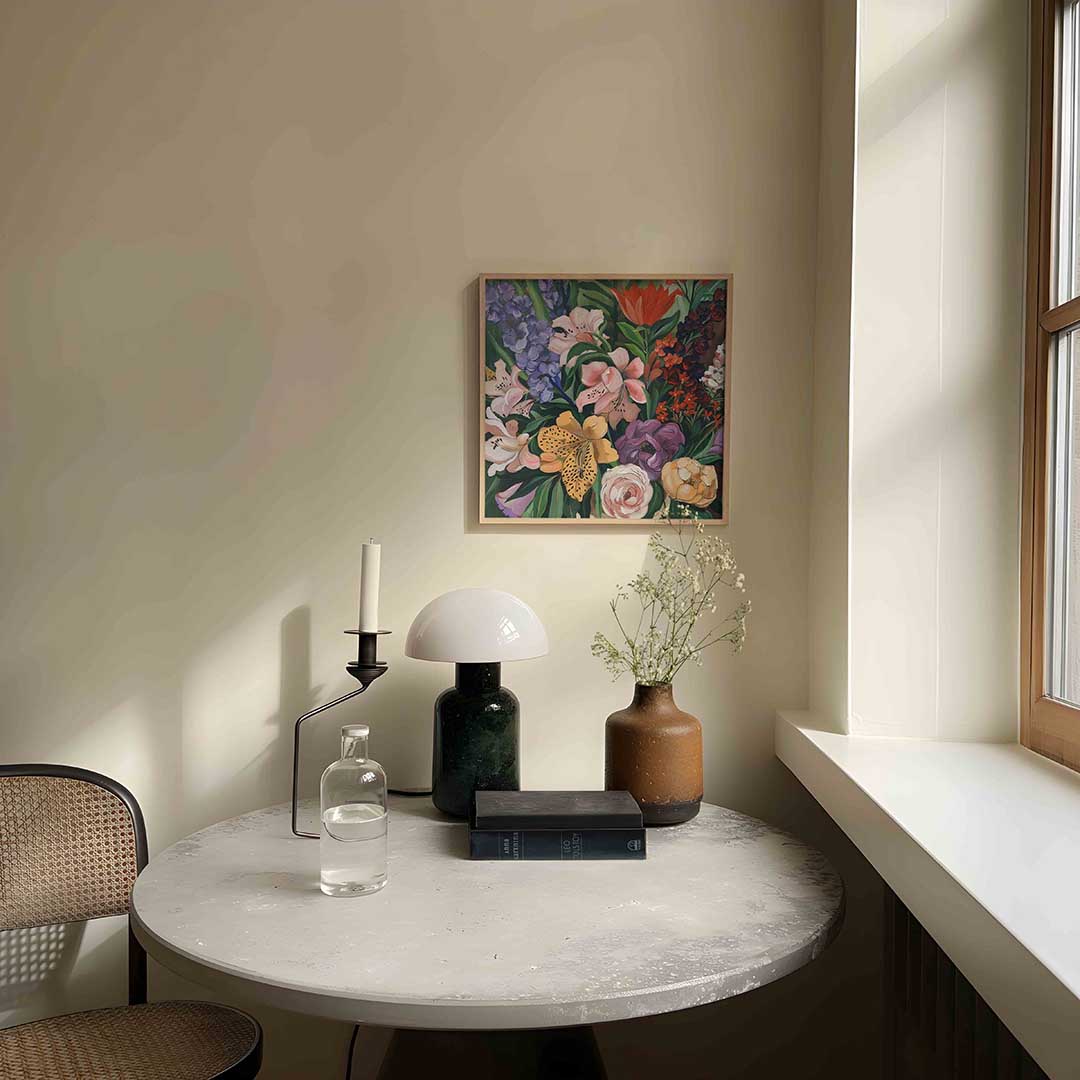 Bloemenpracht – botanische poster in vierkant formaat