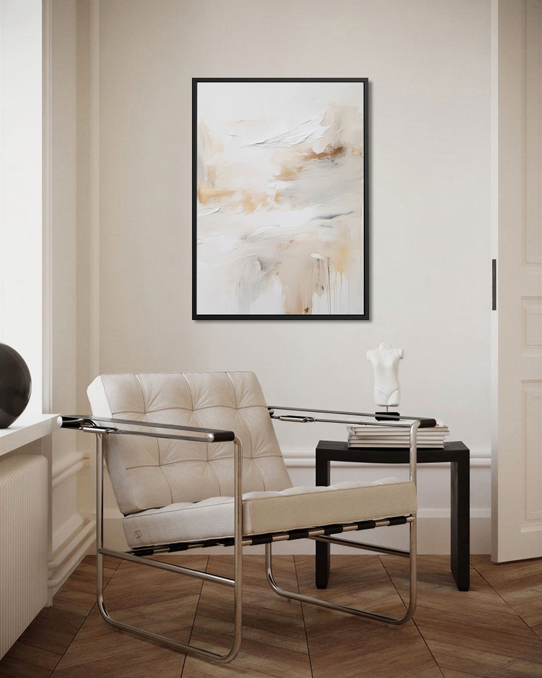 Zachte kleuren compositie – staand wanddecoratie kunstwerk