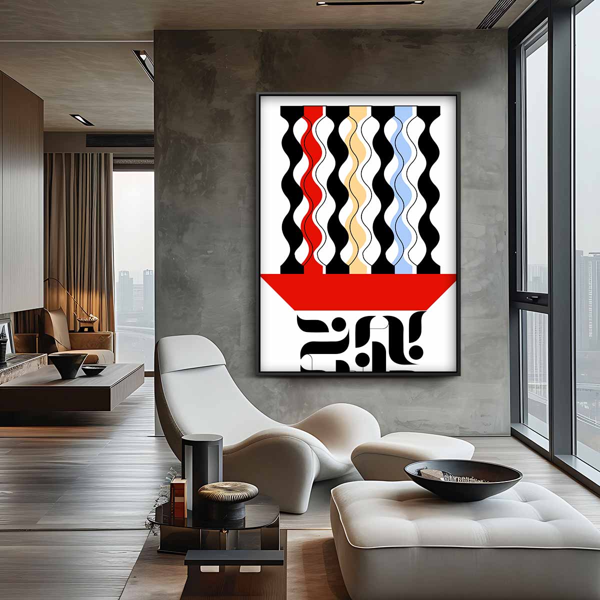 Golvende Harmonie – canvas wanddecoratie in portret formaat