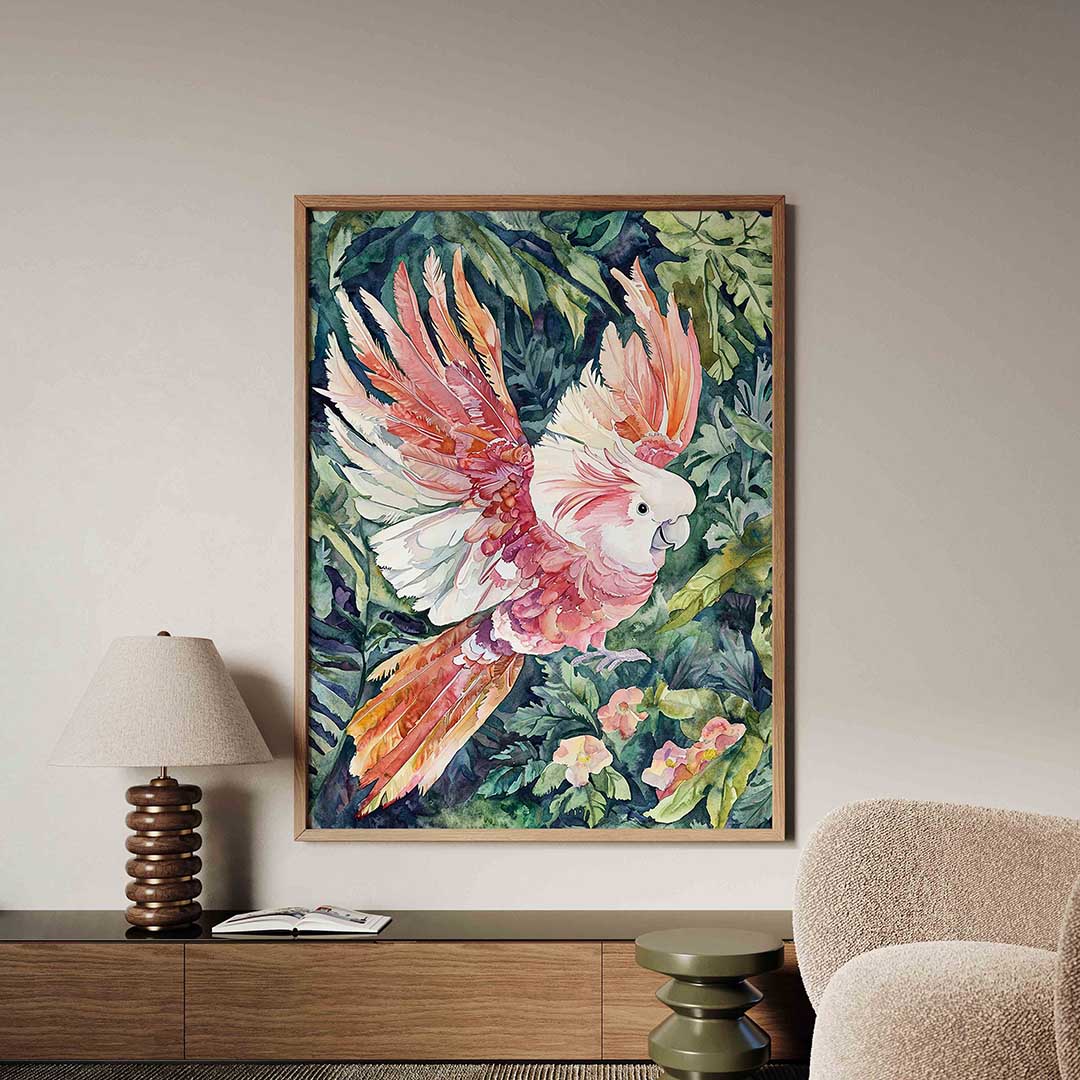 Papegaai in jungle – dieren poster in staand formaat