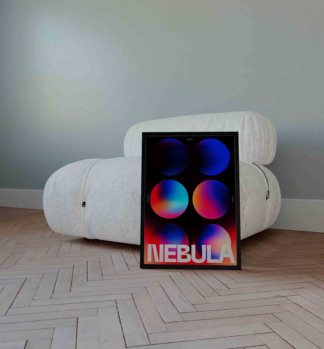 Nebula cirkels – Streetart wandkunst als portret poster